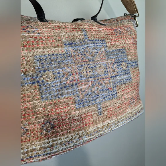 Free People Zoya Weave Weekender Oversized Tote Bag